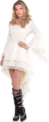 amscan Pirate Maiden Dress - White - Standard Size - 1 Pc in Saudi Arabia