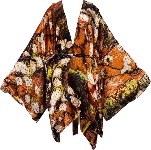 Summer Beach Cover up Women Cardigan Fashion Sexy Boho African Holiday Party Long Sleeve Silk Feeling Robe Kimono Kaftan in Kuwait