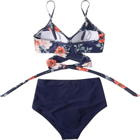OMKAGI Women's High Waisted Bandage Bikini Set Wrap Two Piece Push Up Swimsuits in Saudi Arabia