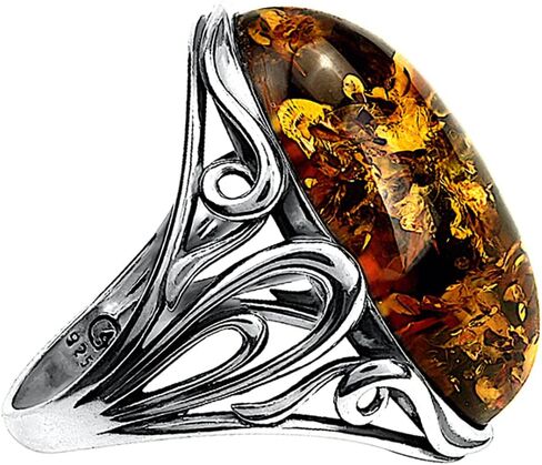Ian and Valeri Co. Amber Sterling Silver Large Oval Ring in Saudi Arabia