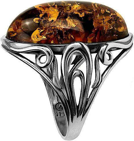 Ian and Valeri Co. Amber Sterling Silver Large Oval Ring in Saudi Arabia