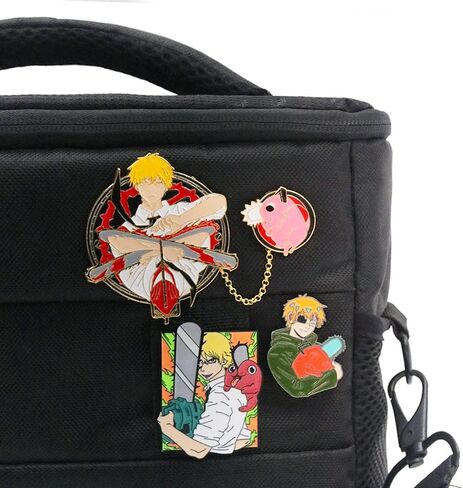 دبابيس المينا Pochita للرجال بالمنشار - دبابيس Denji Power Makima Anime Cosplay - هدايا مجوهرات الهالوين للأطفال والبنات والمراهقات والنساء والرجال in Kuwait