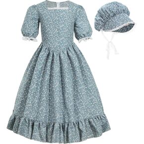 Nuoqi Pioneer Dresses for Girls Laura Ingalls Wilder Costume Colonial Girls Costume in Saudi Arabia