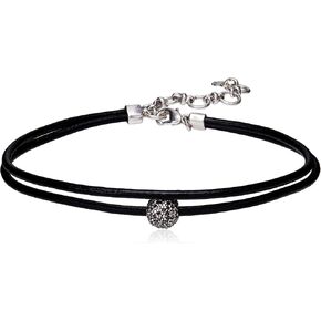 Lucky Brand Womens Leather Choker Necklace, Silver, One Size in Saudi Arabia