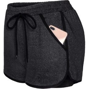 Blevonh Womens 2 in1 Running Athletic Workout Yoga Shorts with Pockets S-XXXL in Saudi Arabia
