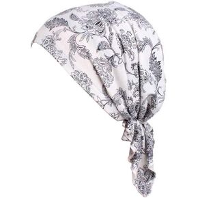 beauty YFJH Women Stretch Cotton Print Sleep Turban Hat Headwear Scarf Chemo Beanie Cap for Cancer Hair Loss in Saudi Arabia