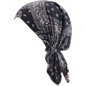 beauty YFJH Women Stretch Cotton Print Sleep Turban Hat Headwear Scarf Chemo Beanie Cap for Cancer Hair Loss
