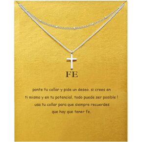 LANG XUAN Message Card Dainty Bead Layered Compass Pendant Necklace Friendship Sun Good Luck Elephant Pendant Chain Necklace for Women Girl Best Gift