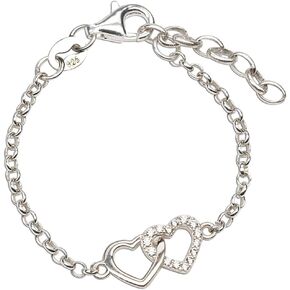 Cherished Moments Sterling Silver Mom and Me Double Heart Bracelet Sold as a Set or individually
