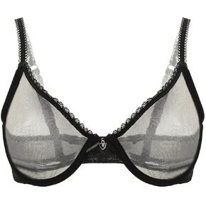 Plusexy Women's See Through Mesh Non Padded Bra Underwire Sheer Unlined Ultra Thin Bralette