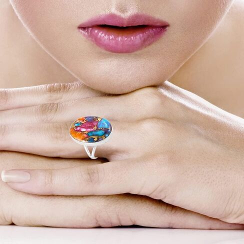 Turquoise Ring in Sterling Silver 925 Genuine Gemstones in Saudi Arabia