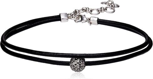 Lucky Brand Womens Leather Choker Necklace, Silver, One Size in Saudi Arabia
