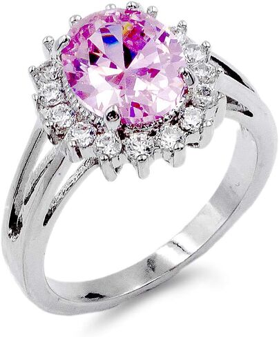 Lavencious Oval Round Shaped CZ Rings Wedding Party Statement Engagement Inspired Cocktails For Woman Size 5-10 in Saudi Arabia