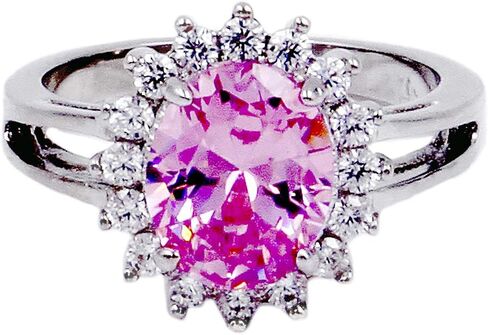 Lavencious Oval Round Shaped CZ Rings Wedding Party Statement Engagement Inspired Cocktails For Woman Size 5-10 in Saudi Arabia
