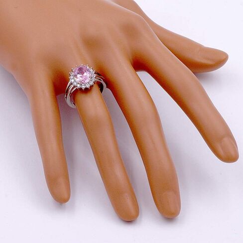 Lavencious Oval Round Shaped CZ Rings Wedding Party Statement Engagement Inspired Cocktails For Woman Size 5-10 in Saudi Arabia