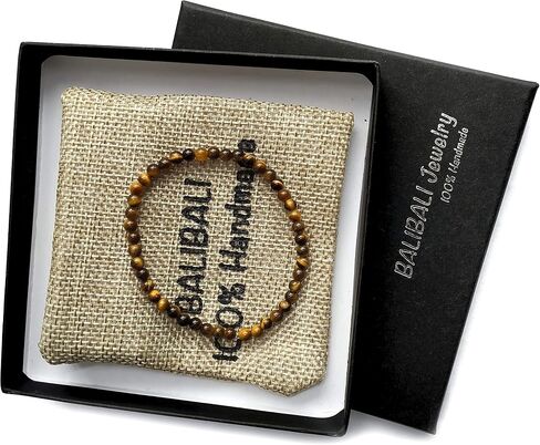 BALIBALI 4MM Mini Gemstone Energy Bracelets Tiny Bracelet Natural Stone Statement Bracelet Charm Beaded Couples Bracelets in Kuwait