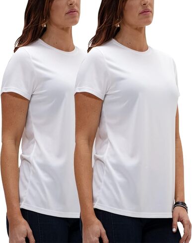 DEVOPS Women's 2 Pack UPF 50+ Sun Protection Short Sleeve Shirts Outdoor Fishing Hiking Running Lightweight T-Shirt in Saudi Arabia
