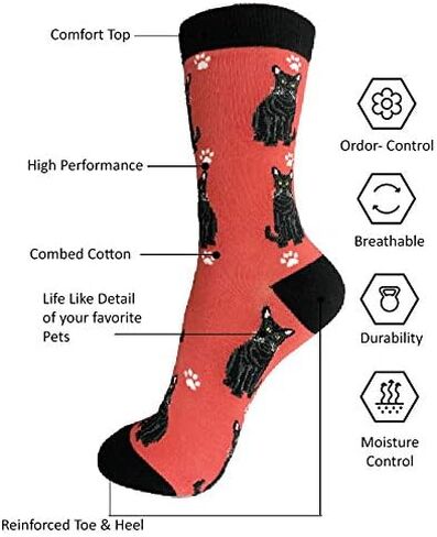 E&S Imports Pet Lover Socks - All Season - One Size Fits Most - for Women and Men – Cat and Dog Gifts in Kuwait
