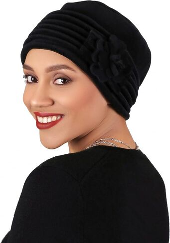 Womens Hat Luxury Fleece Beanie Cloche Cancer Headwear Chemo Cap Ladies Winter Head Coverings Lauren in Saudi Arabia