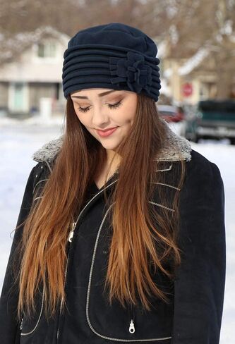 Womens Hat Luxury Fleece Beanie Cloche Cancer Headwear Chemo Cap Ladies Winter Head Coverings Lauren in Saudi Arabia
