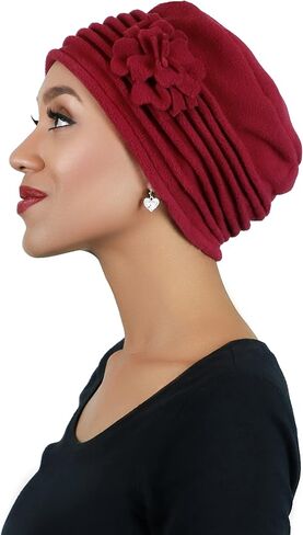 Womens Hat Luxury Fleece Beanie Cloche Cancer Headwear Chemo Cap Ladies Winter Head Coverings Lauren in Saudi Arabia
