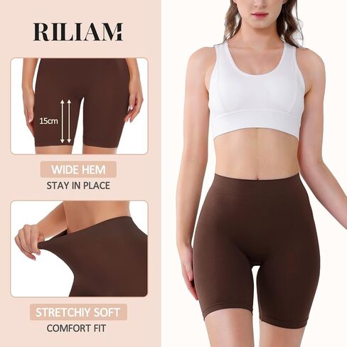 RILIAM Women Slip Shorts for Under Dresses Seamless Boyshorts Panties Anti Chafing Underwear Shorts Thigh Slimmer in Saudi Arabia
