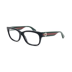 Gucci GG 0278O 011 Black Plastic Rectangle Eyeglasses 55mm, 55-15-145 in Saudi Arabia
