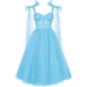 YJNXHN Women's Sweetheart Evening Dresses for Wedding Prom Party Gown A Line Tulle Tea Length in Saudi Arabia