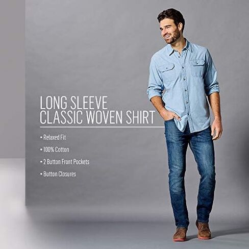 قميص منسوج كلاسيكي بأكمام طويلة للرجال من Wrangler Authentics in Kuwait