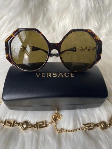 Versace VE4395 Sunglasses - (534673) Havana/Dark Brown - 59mm in Kuwait