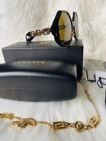 Versace VE4395 Sunglasses - (534673) Havana/Dark Brown - 59mm in Kuwait