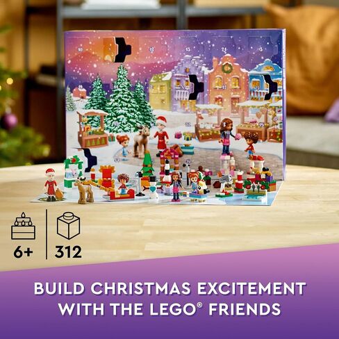 LEGO Friends 2022 Advent Calendar 41706 Building Toy Set; 24 Gifts and Holiday Toys, Including Santa’s Sleigh; for Kids, Boys and Girls, Ages 6+ (312 Pieces) in Saudi Arabia