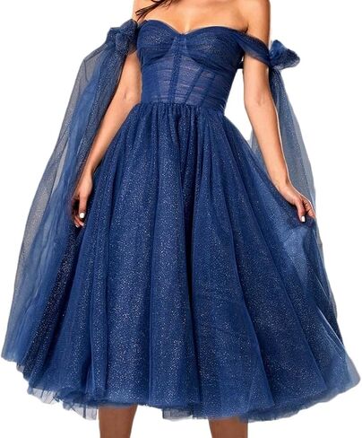 YJNXHN Women's Sweetheart Evening Dresses for Wedding Prom Party Gown A Line Tulle Tea Length in Saudi Arabia
