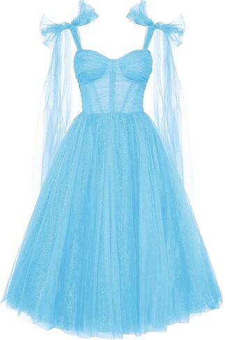 YJNXHN Women's Sweetheart Evening Dresses for Wedding Prom Party Gown A Line Tulle Tea Length in Saudi Arabia