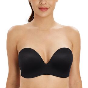 Lemorosy Women's Plus Size Anti-Slip Invisible Seamless Wireless Strapless Bra -Push up Lift Support