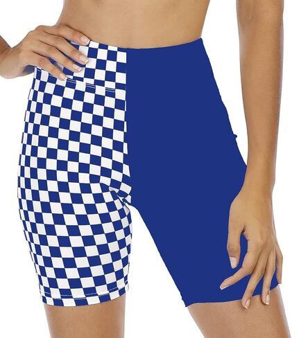 WSPLYSPJY High Waist Biker Yoga Shorts for Women's Black and White Checkered Shorts Athletic Shorts in Saudi Arabia