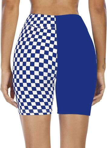 WSPLYSPJY High Waist Biker Yoga Shorts for Women's Black and White Checkered Shorts Athletic Shorts in Saudi Arabia