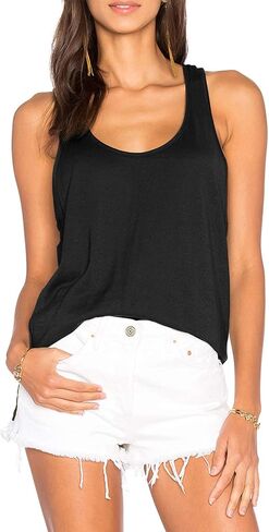Muzniuer Yoga Workout Tops for Women Backless Long Tank Workout Shirts Cover up Summer Sleeveless T Shirts in Kuwait