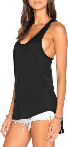 Muzniuer Yoga Workout Tops for Women Backless Long Tank Workout Shirts Cover up Summer Sleeveless T Shirts in Kuwait