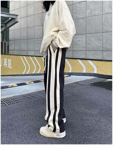 TUAQIANG Harajuku Sports Pants Women's Loose Fitting Casual Pants Harem Pants Straight Leg Pants Couple Trend Sports Pants in Saudi Arabia