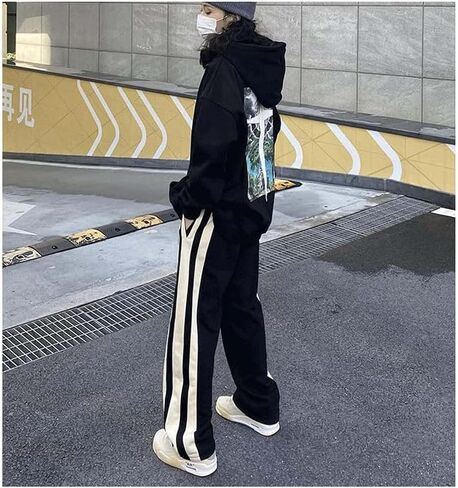 TUAQIANG Harajuku Sports Pants Women's Loose Fitting Casual Pants Harem Pants Straight Leg Pants Couple Trend Sports Pants in Saudi Arabia