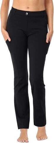 HDE Yoga Dress Pants for Women Straight Leg Pull On Pants with 8 Pockets in Kuwait