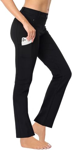HDE Yoga Dress Pants for Women Straight Leg Pull On Pants with 8 Pockets in Kuwait