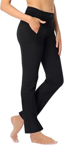HDE Yoga Dress Pants for Women Straight Leg Pull On Pants with 8 Pockets in Kuwait