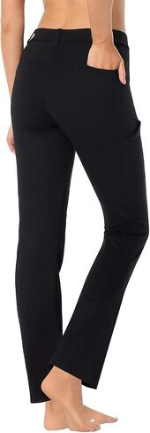 HDE Yoga Dress Pants for Women Straight Leg Pull On Pants with 8 Pockets in Kuwait