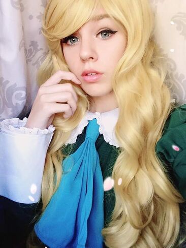 Anogol Hair Cap+Synthetic Wigs Blonde Cosplay Wig With Bangs Long Straight Hair For Daily Life For Halloween Cosplay Party Wig For Christmas Wig in Kuwait