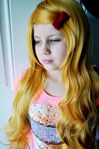 Anogol Hair Cap+Synthetic Wigs Blonde Cosplay Wig With Bangs Long Straight Hair For Daily Life For Halloween Cosplay Party Wig For Christmas Wig in Kuwait