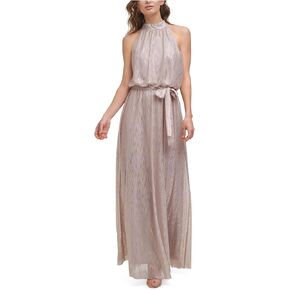 Jessica Howard Women's Sleeveless Halter Stand Collar Blouson Dress with Tie Sash in Saudi Arabia