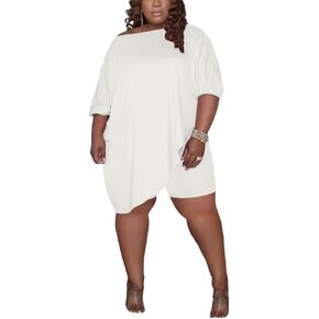Huasemy Plus Size Women 2 Piece Outfits Tracksuits Short Sleeve Slant Tops Bodycon Shorts Sets