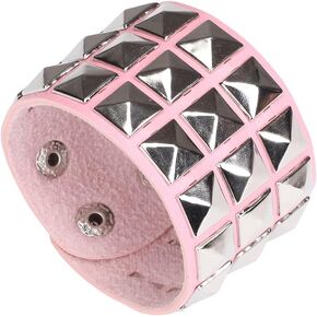 TURTLEDOVE Punk Leather Cuff Bracelet - Wide Rock Leather Wristband with Metal Studded for Party in Saudi Arabia
